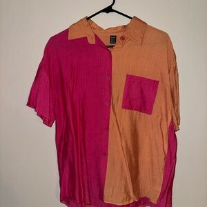 SHEIN Vibrant Pink and Orange Shirt